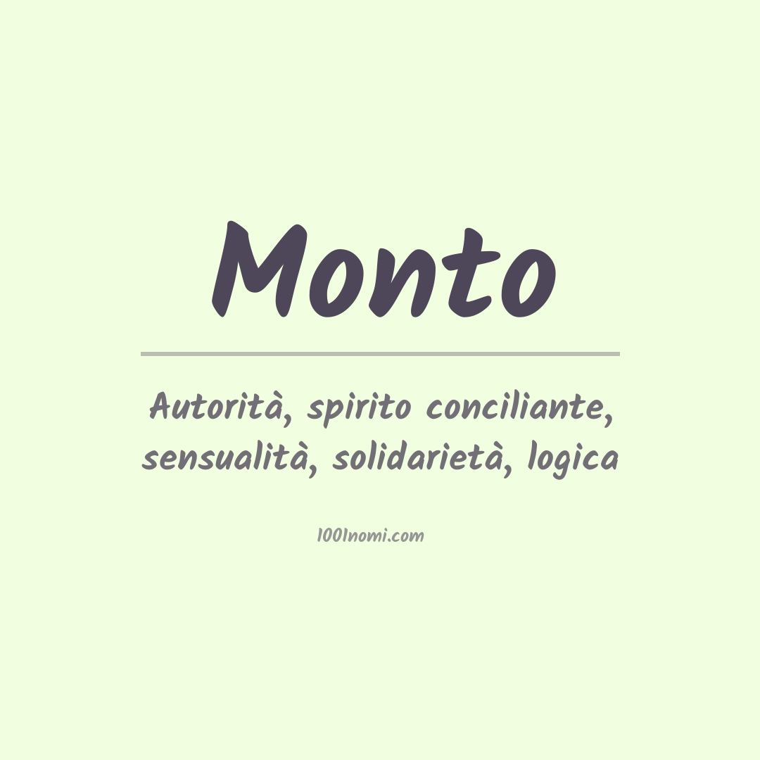 Significato del nome Monto