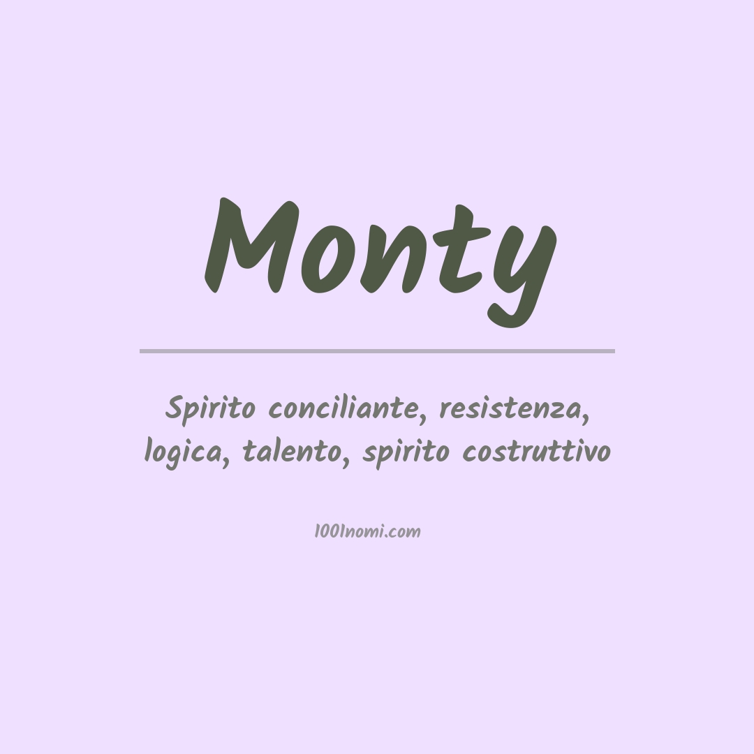 Significato del nome Monty