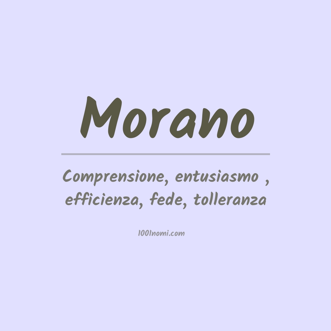 Significato del nome Morano