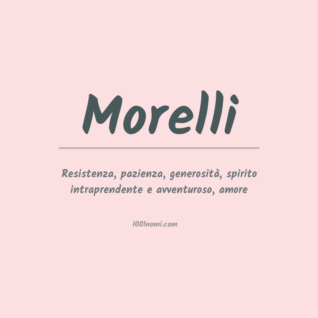 Significato del nome Morelli