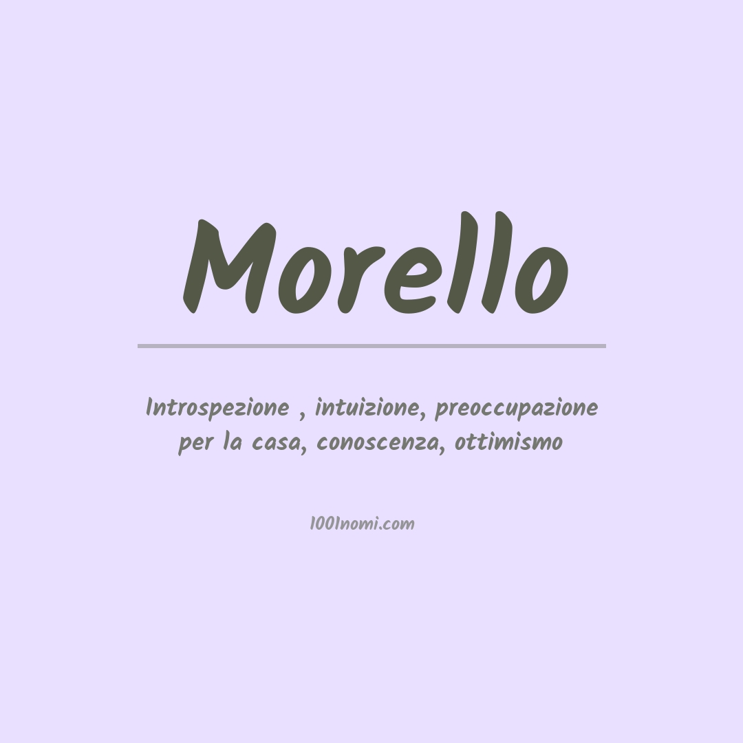 Significato del nome Morello