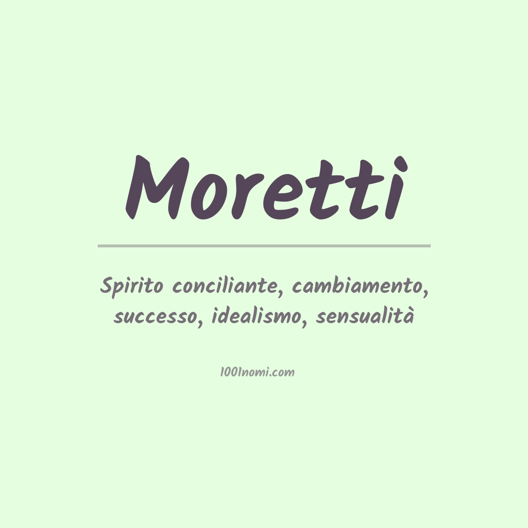 Significato del nome Moretti