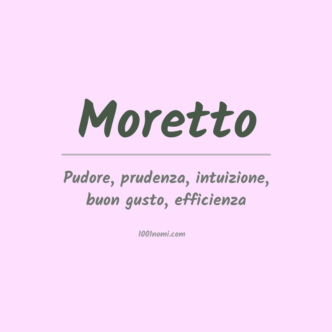 Significato del nome Moretto