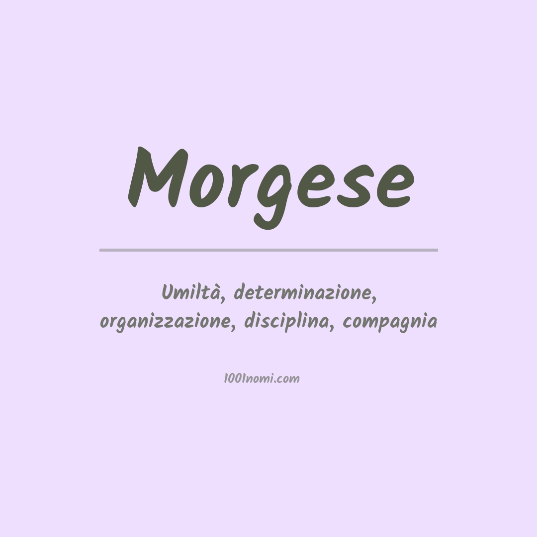 Significato del nome Morgese