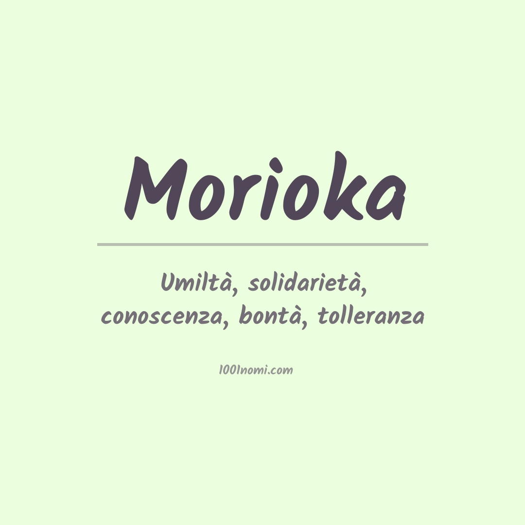 Significato del nome Morioka