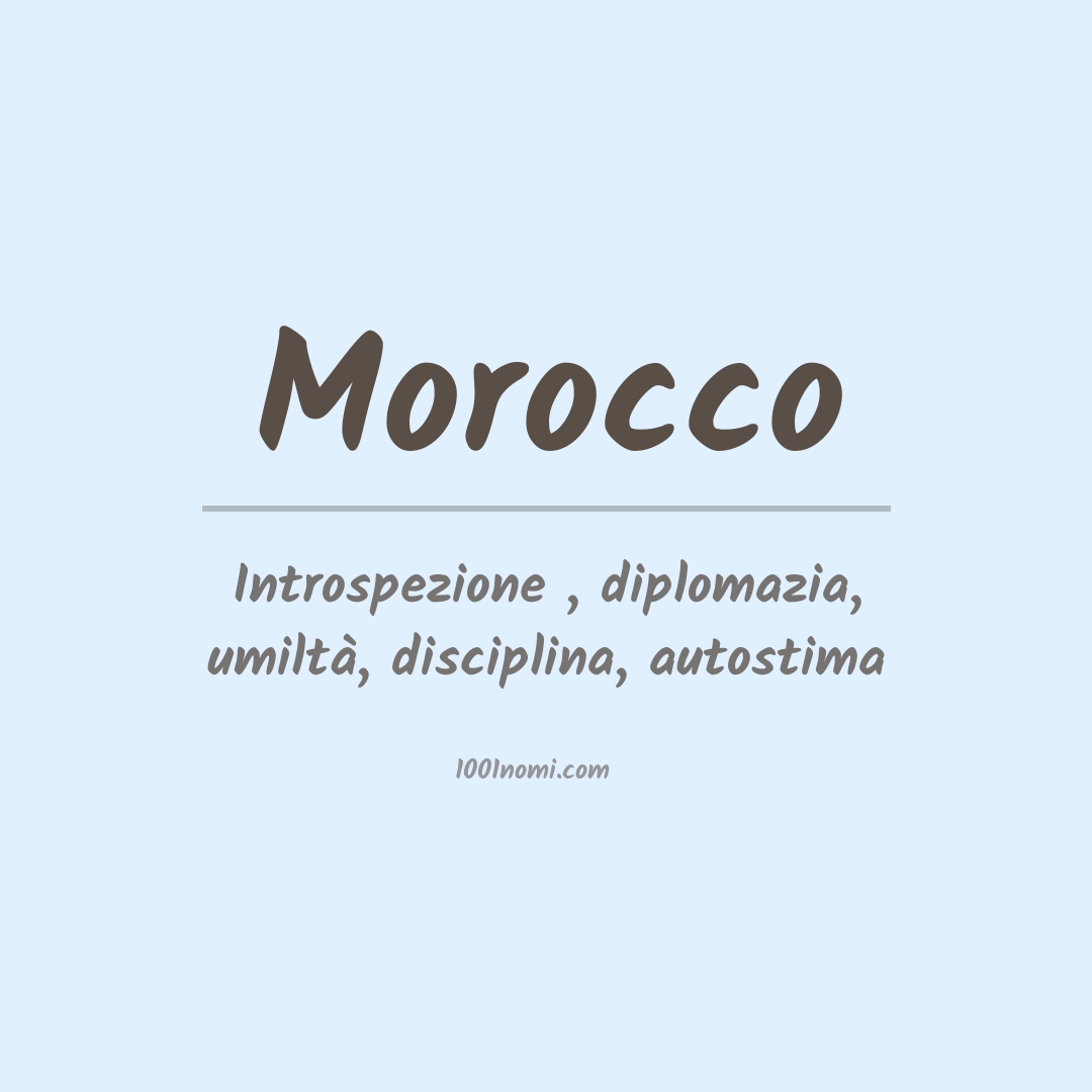 Significato del nome Morocco