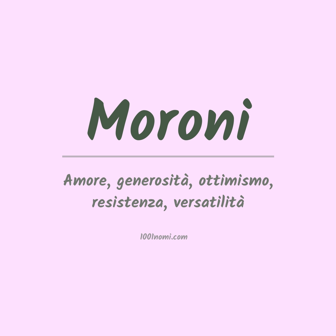 Significato del nome Moroni