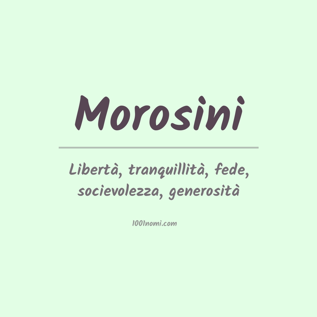 Significato del nome Morosini