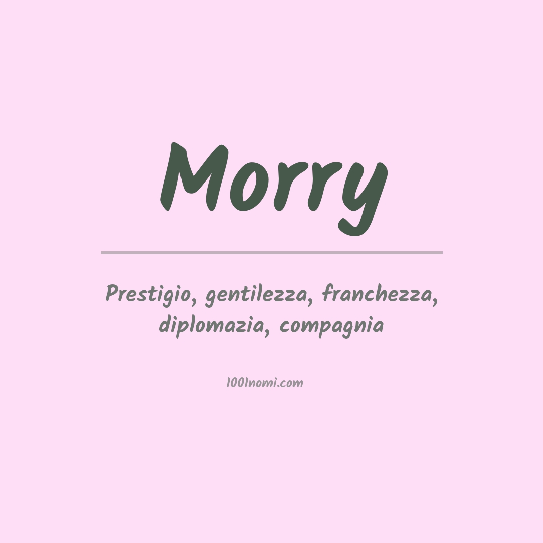 Significato del nome Morry Significato del nome Morry
