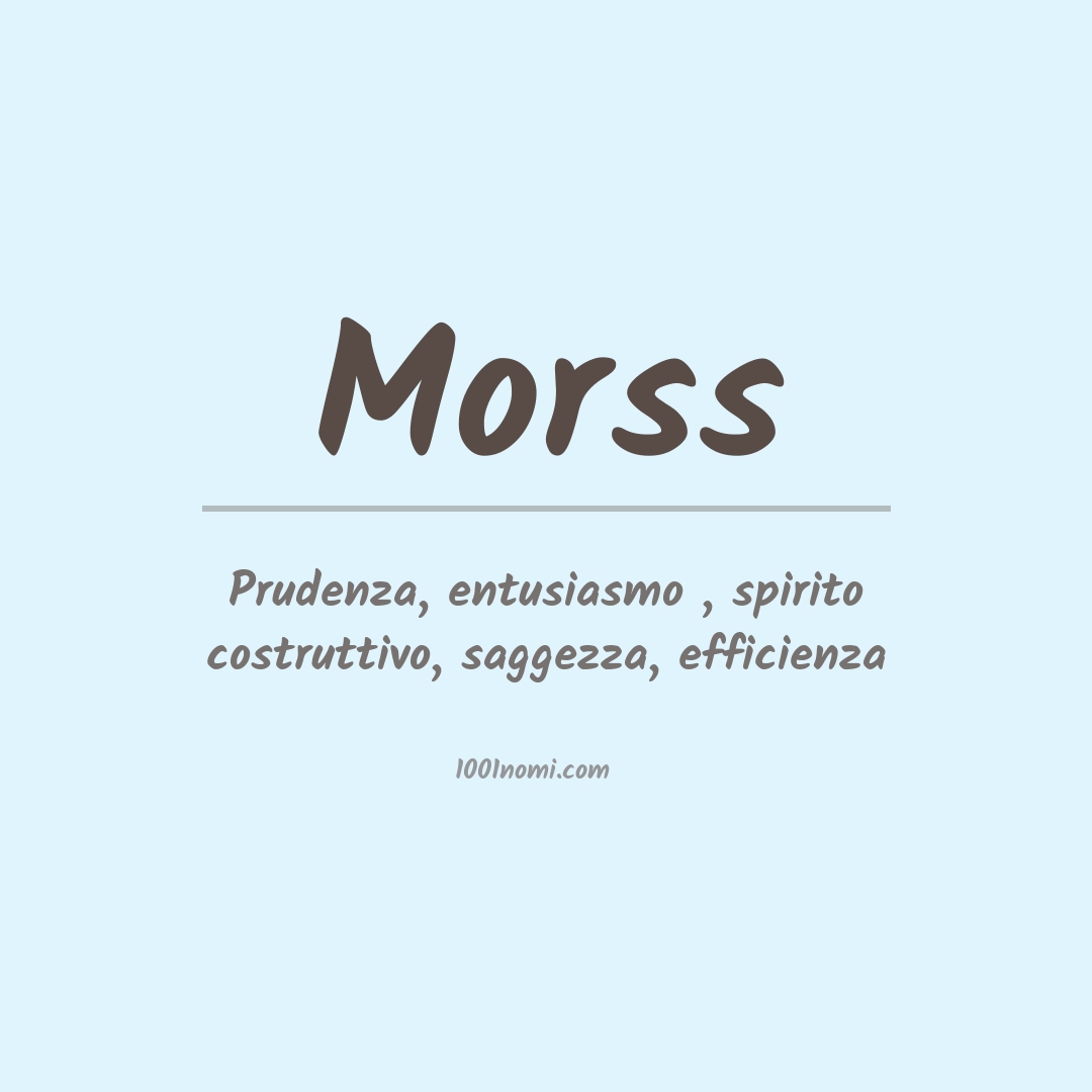 Significato del nome Morss