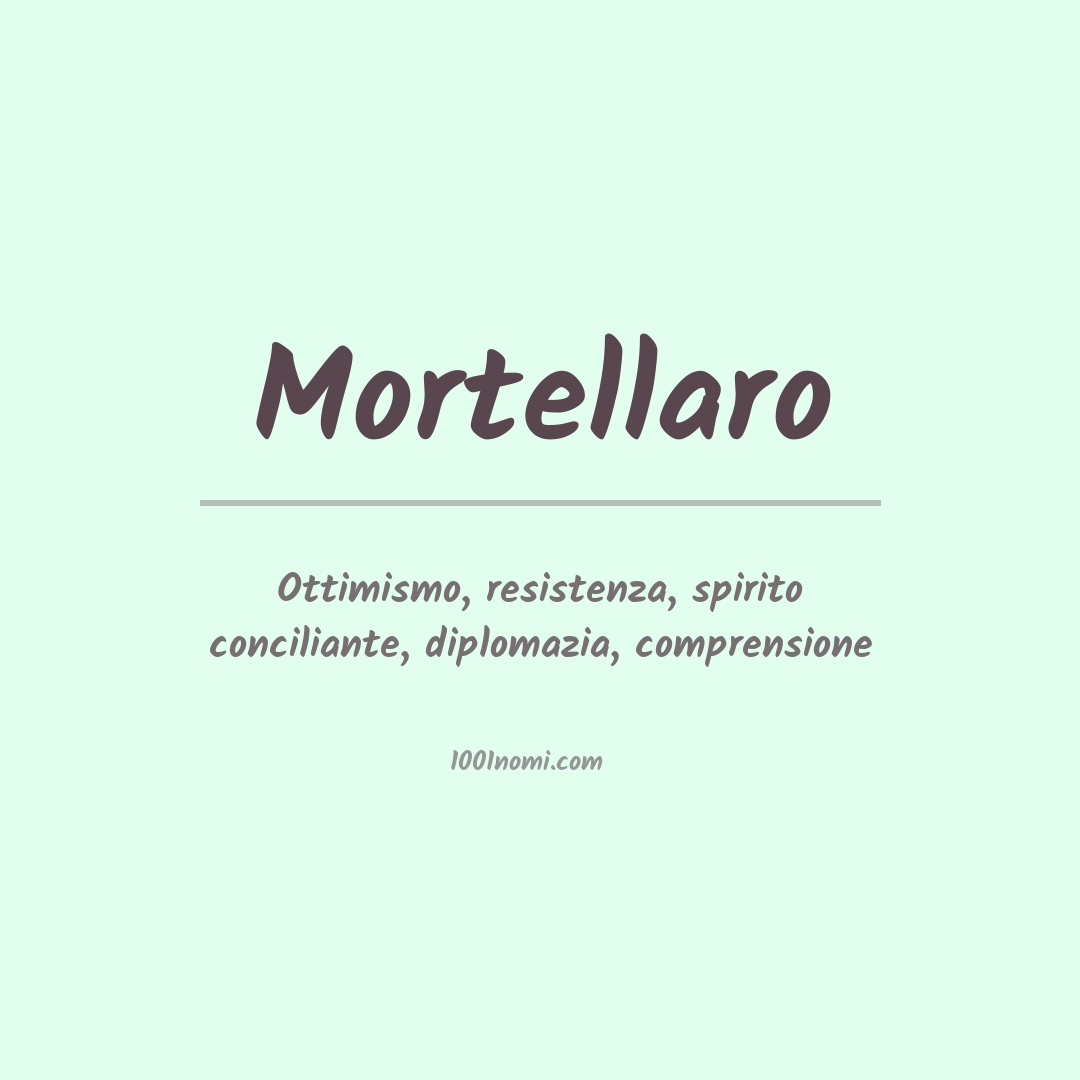 Significato del nome Mortellaro