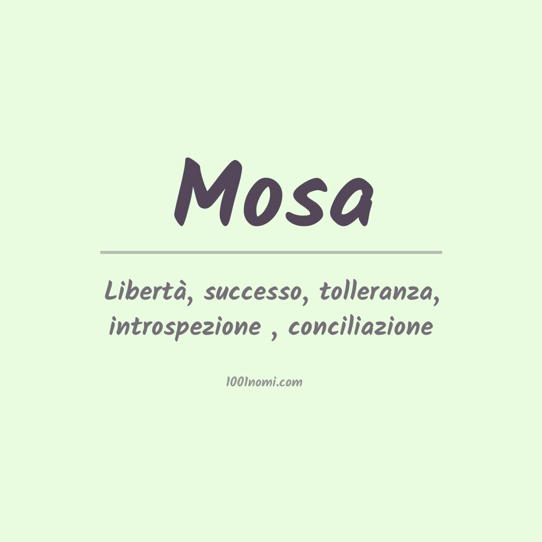 Significato del nome Mosa