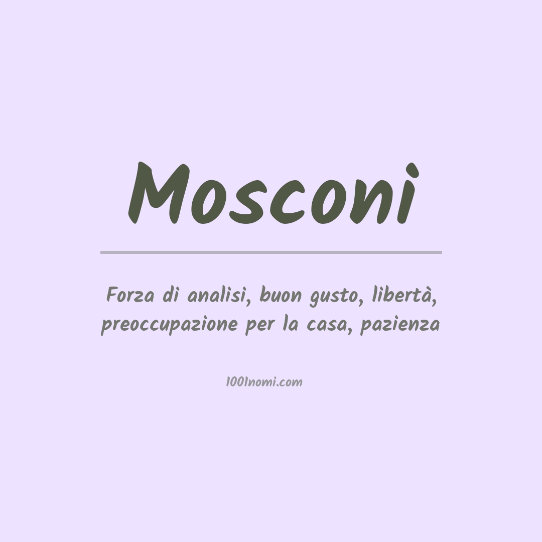 Significato del nome Mosconi