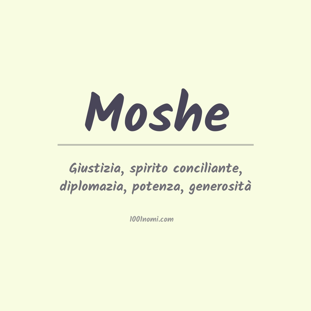 Significato del nome Moshe Significato del nome Moshe