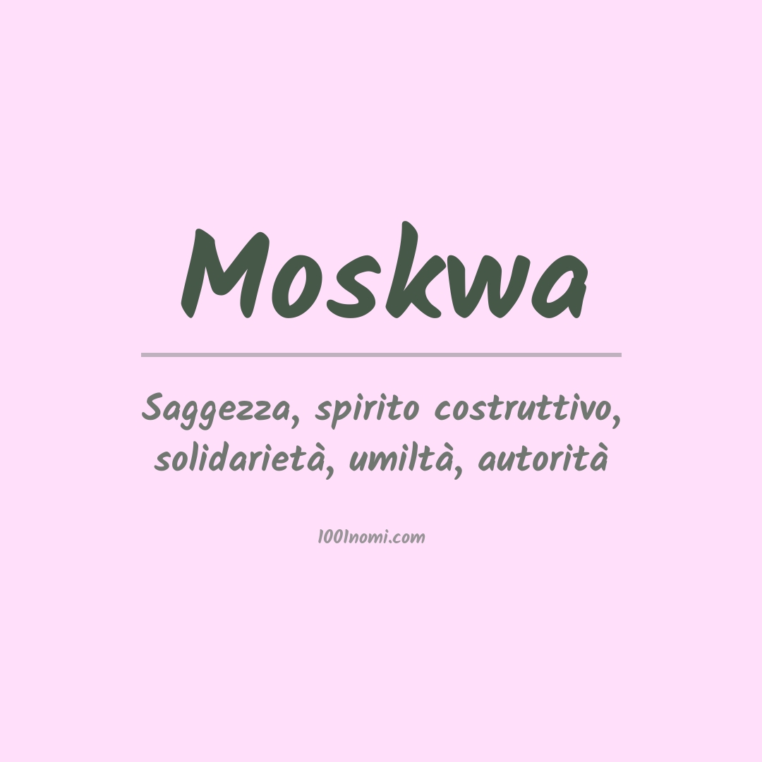 Significato del nome Moskwa