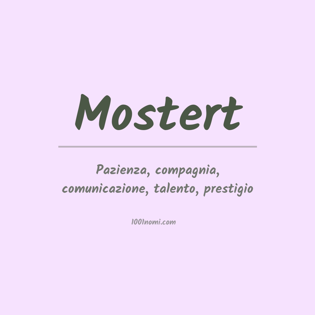 Significato del nome Mostert