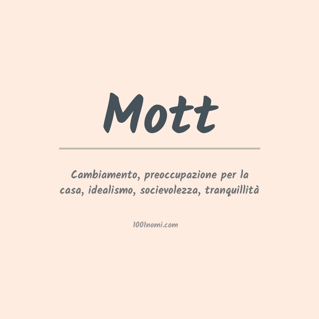 Significato del nome Mott