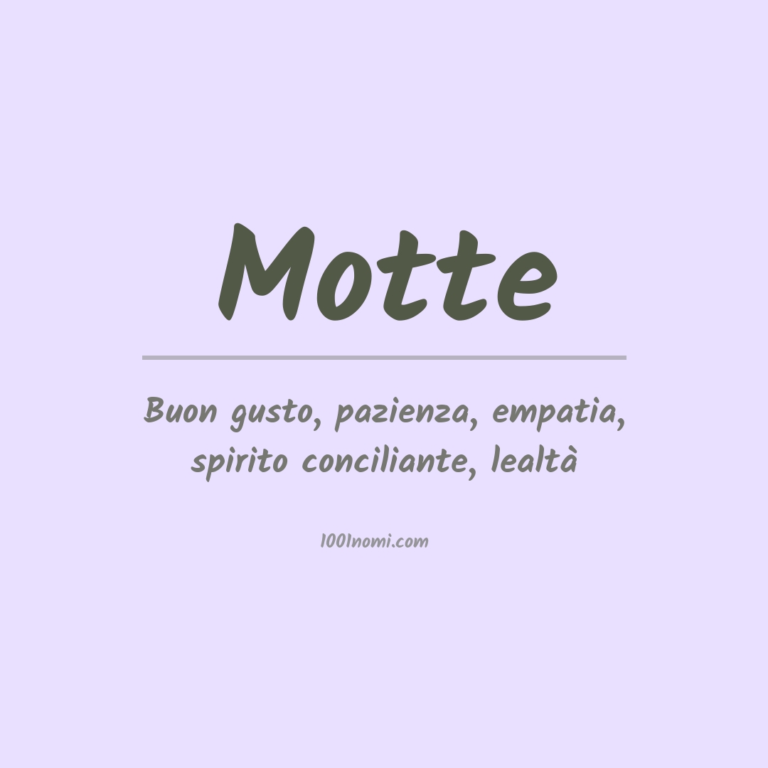 Significato del nome Motte