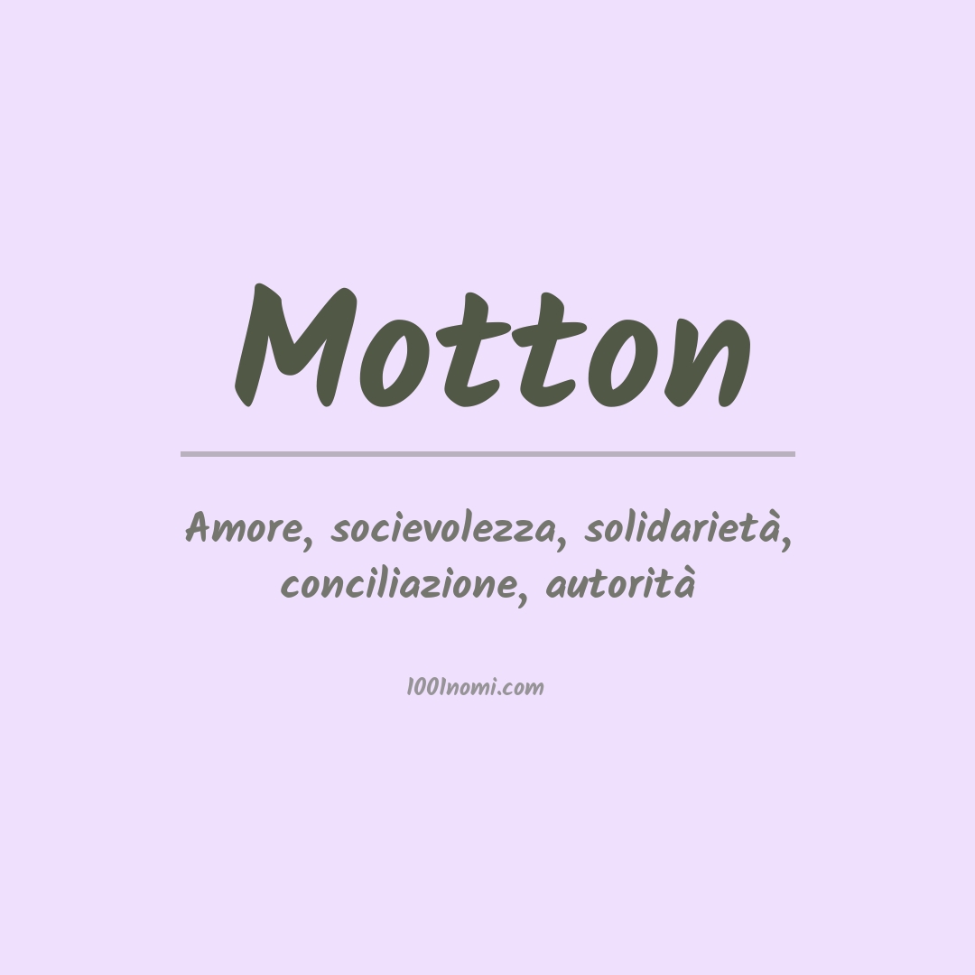 Significato del nome Motton