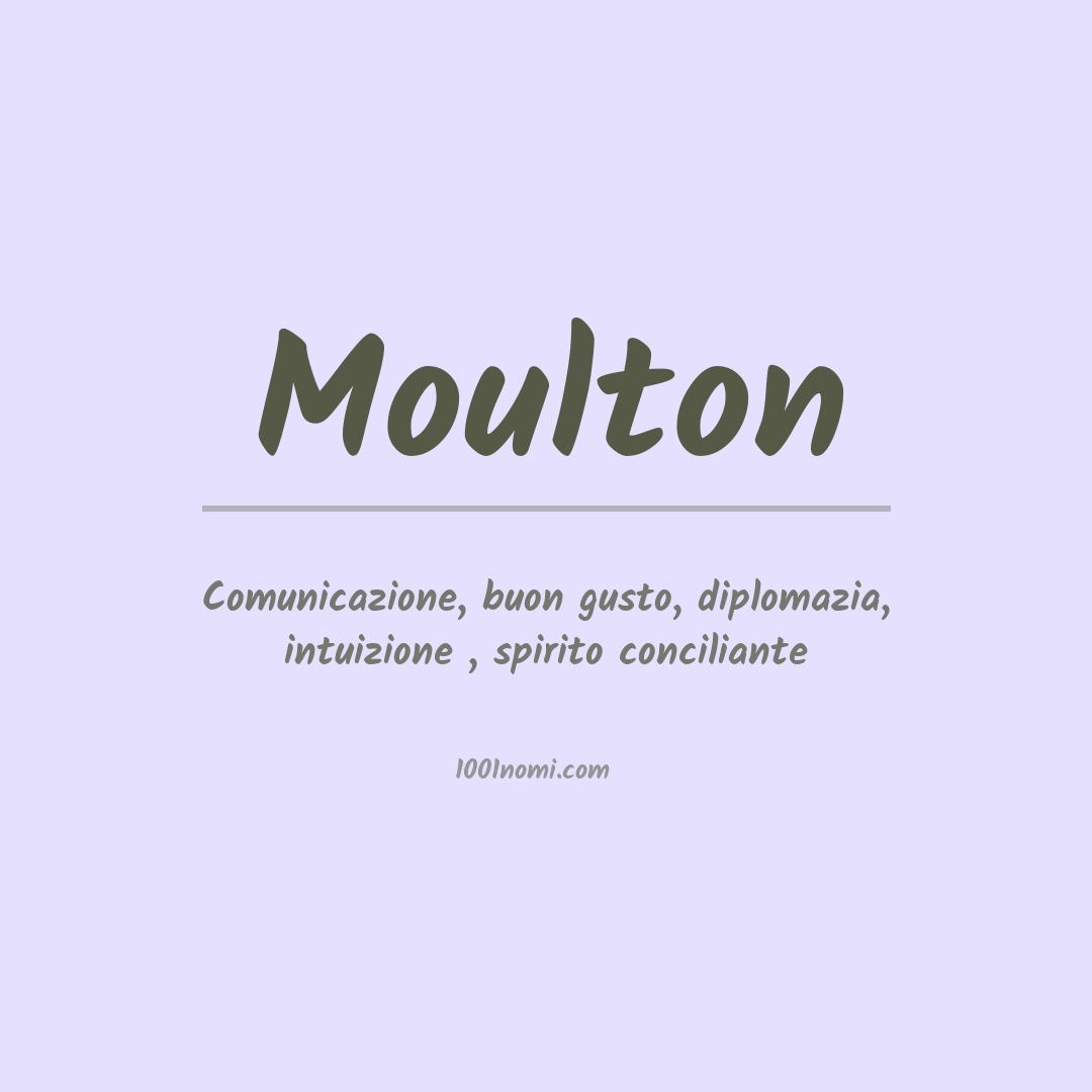 Significato del nome Moulton