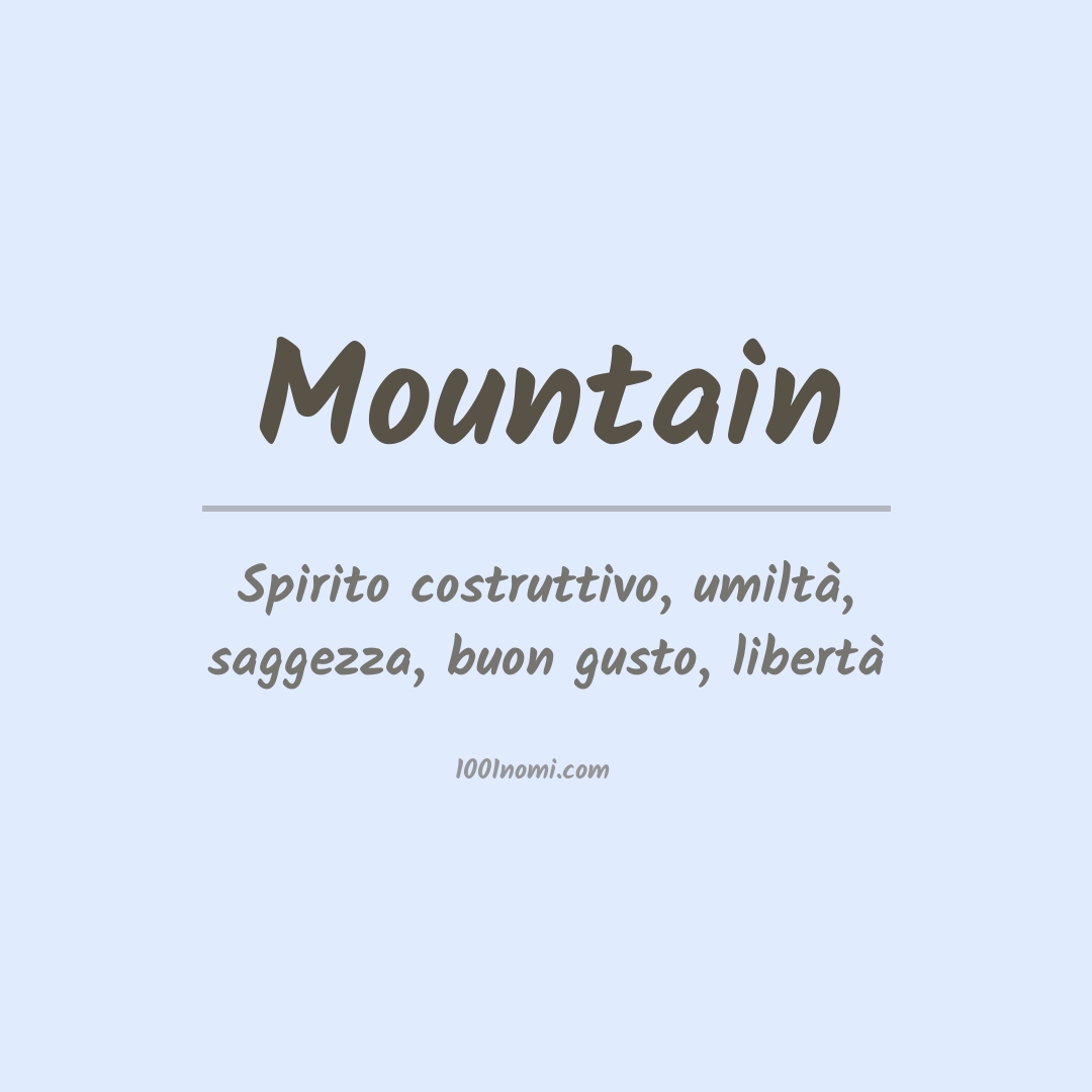 Significato del nome Mountain