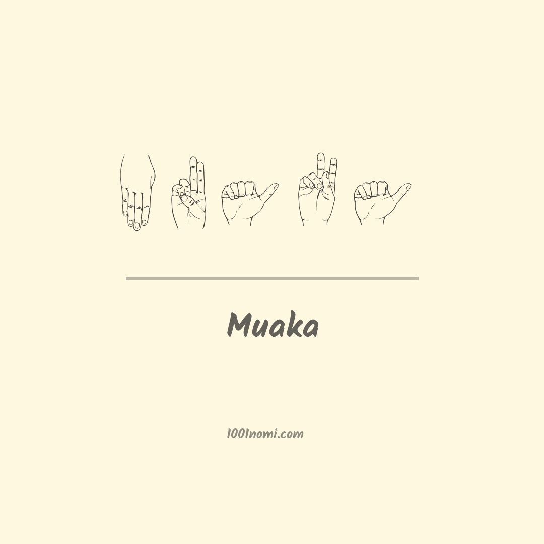 Muaka nella lingua dei segni Muaka nella lingua dei segni