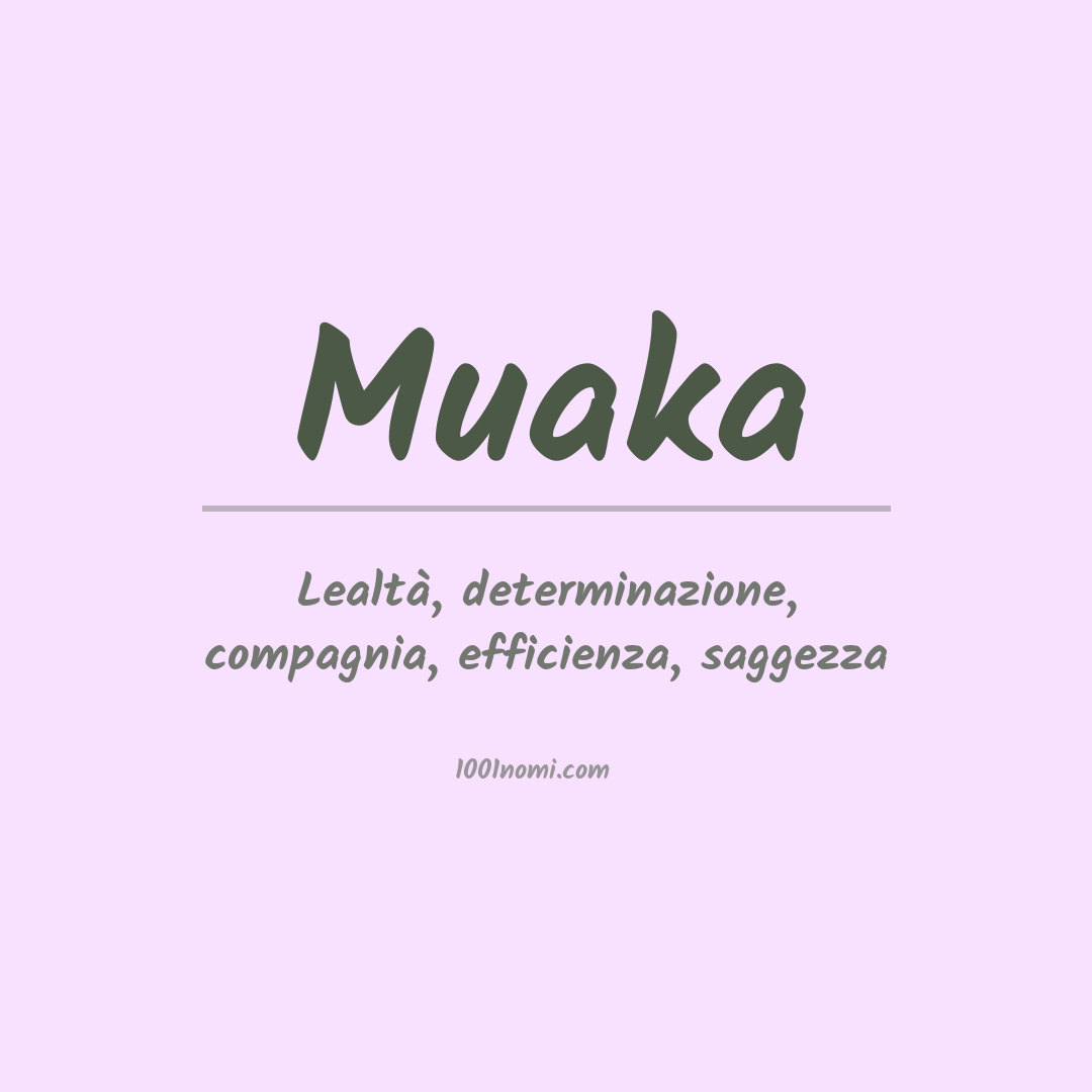 Significato del nome Muaka Significato del nome Muaka