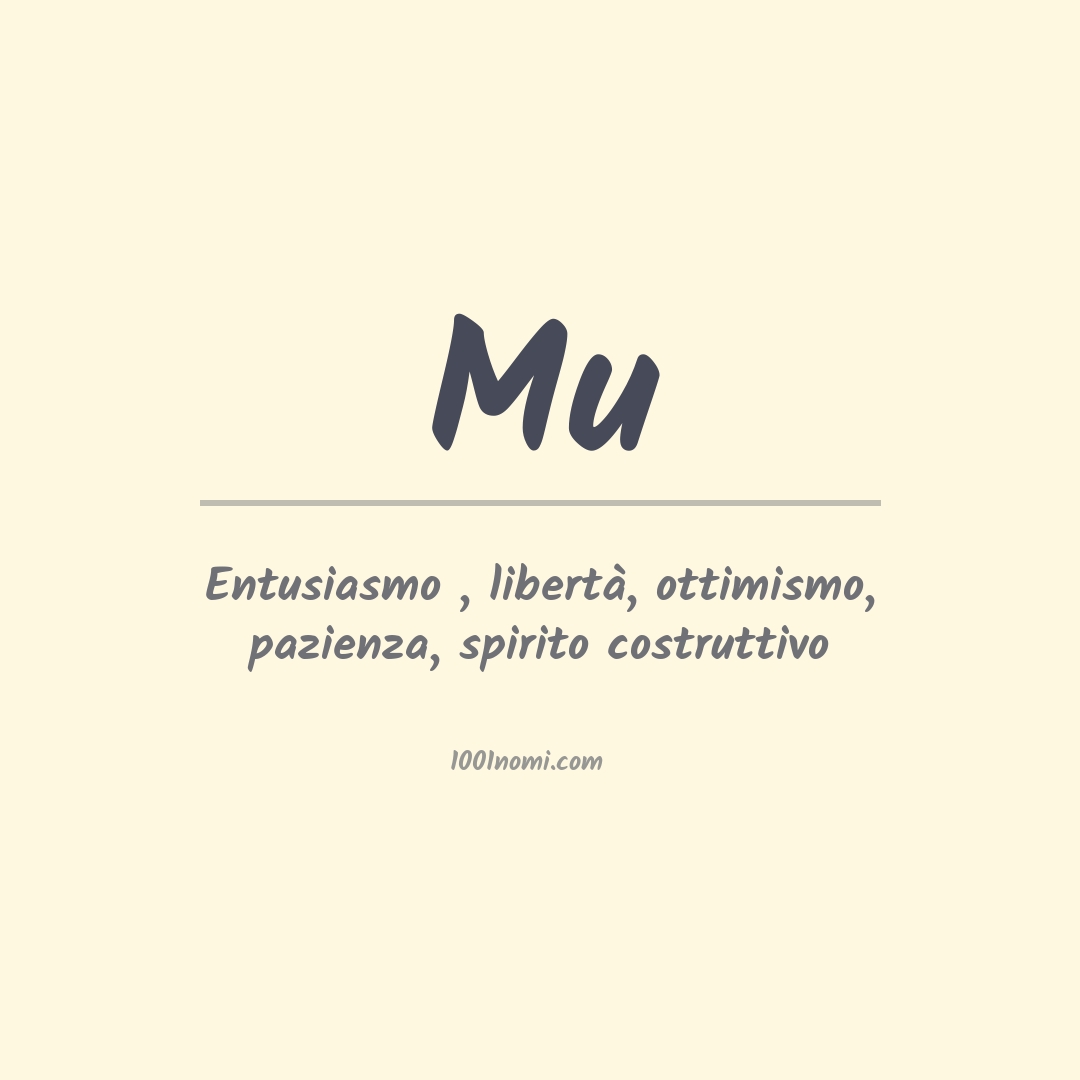 Significato del nome Mu