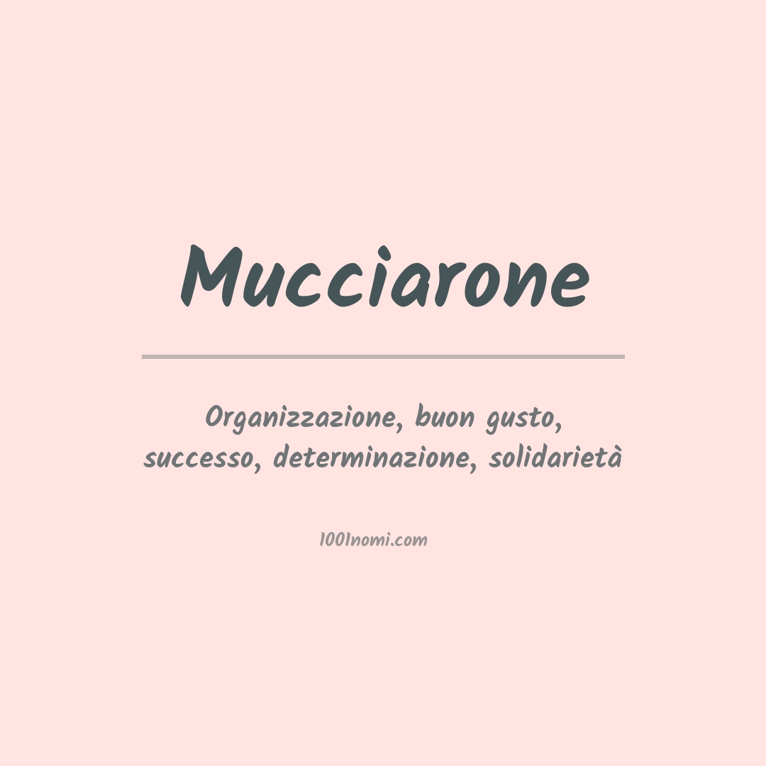 Significato del nome Mucciarone