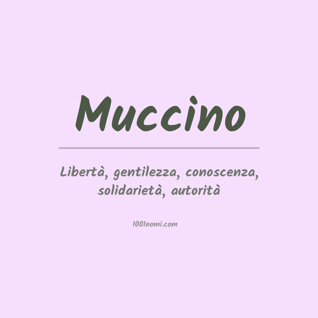 Significato del nome Muccino