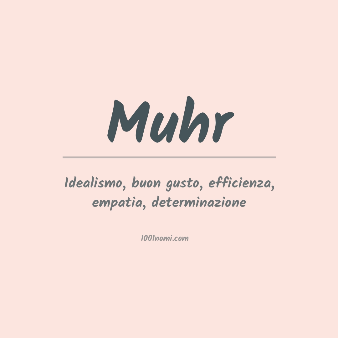 Significato del nome Muhr