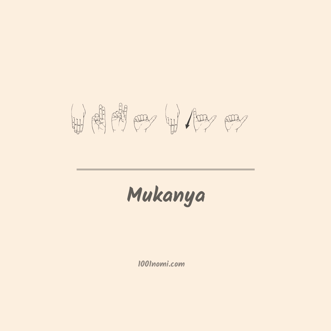 Mukanya nella lingua dei segni