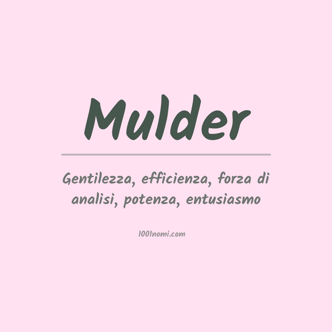 Significato del nome Mulder