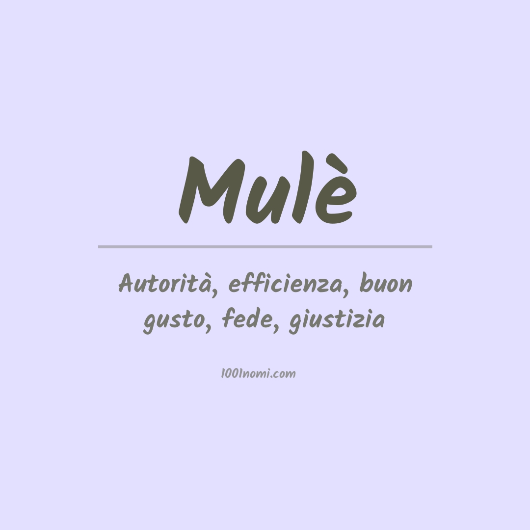 Significato del nome Mulè