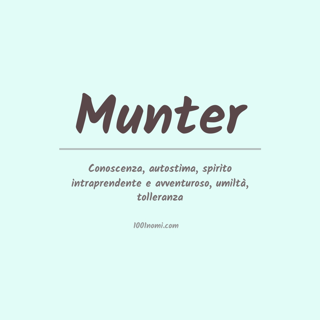 Significato del nome Munter