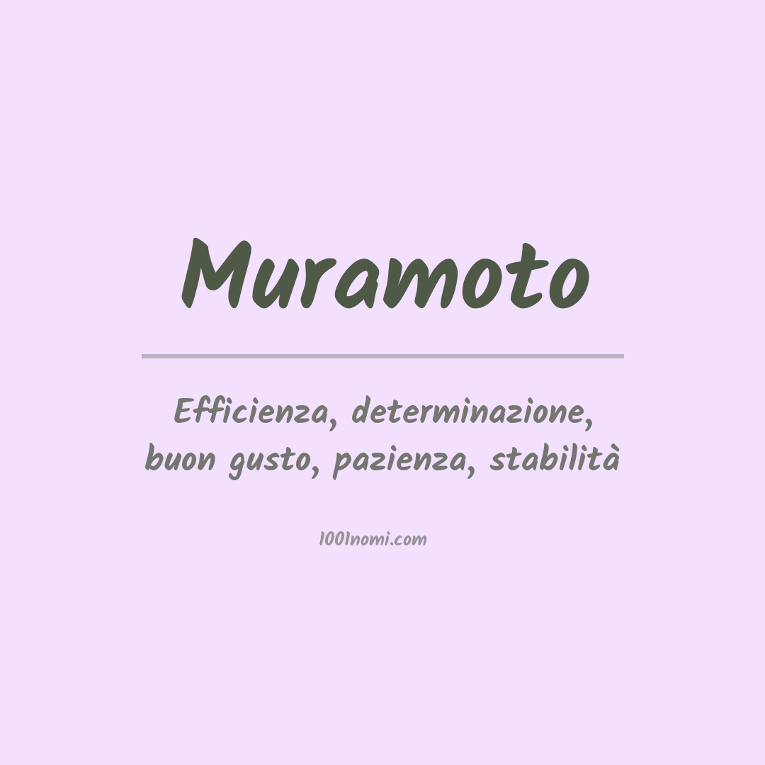 Significato del nome Muramoto