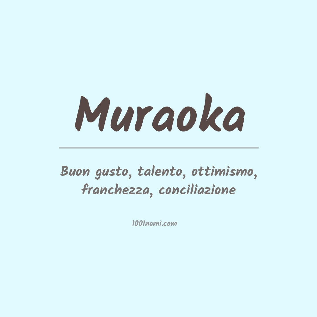 Significato del nome Muraoka