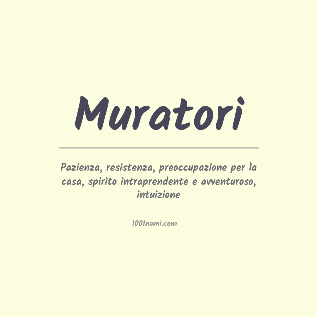 Significato del nome Muratori Significato del nome Muratori