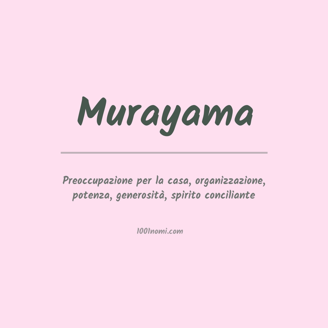 Significato del nome Murayama