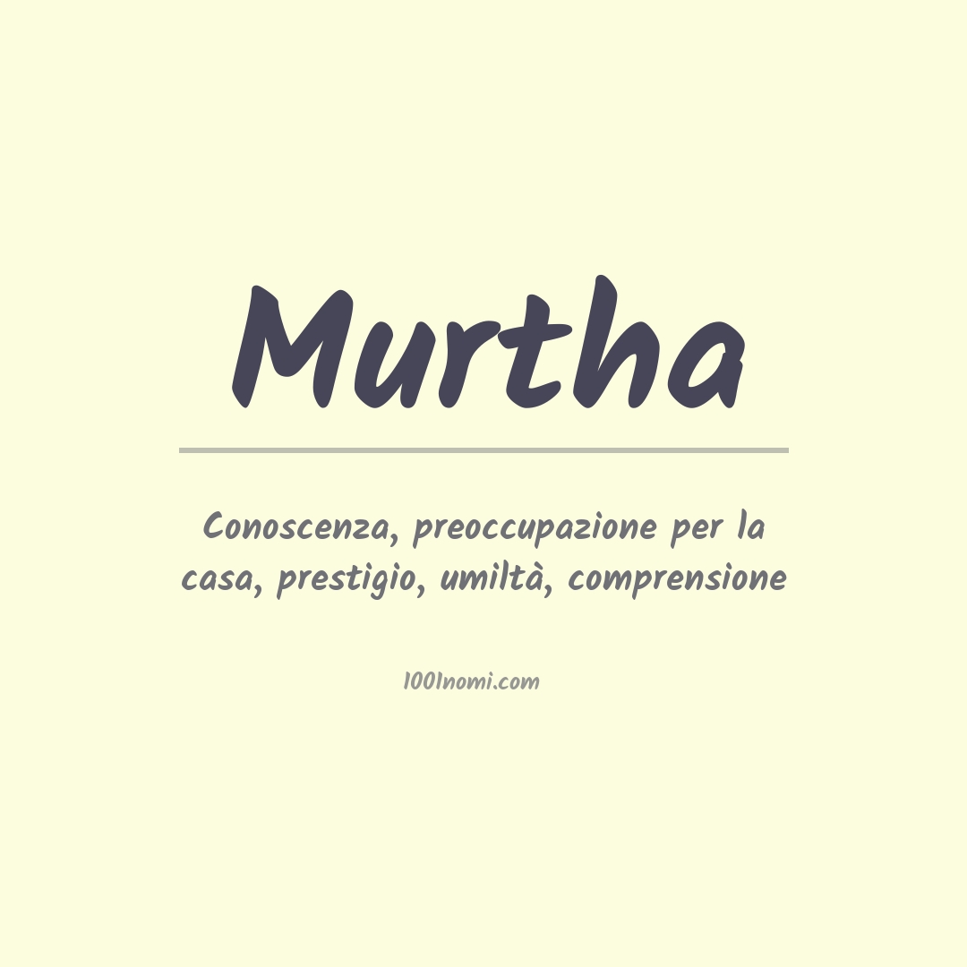 Significato del nome Murtha