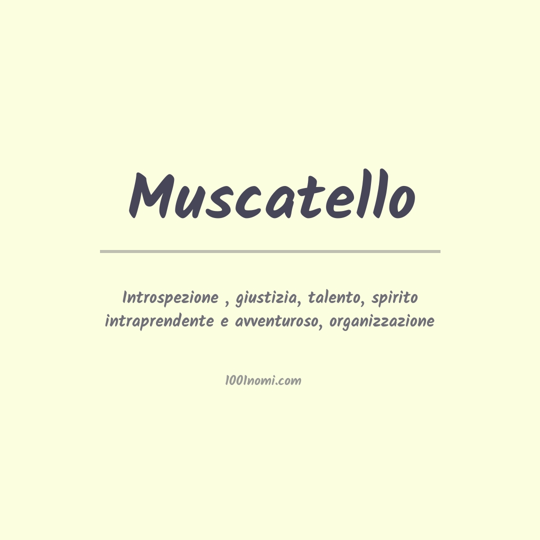 Significato del nome Muscatello