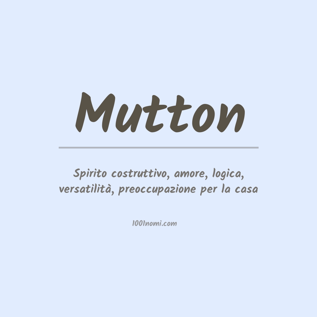 Significato del nome Mutton