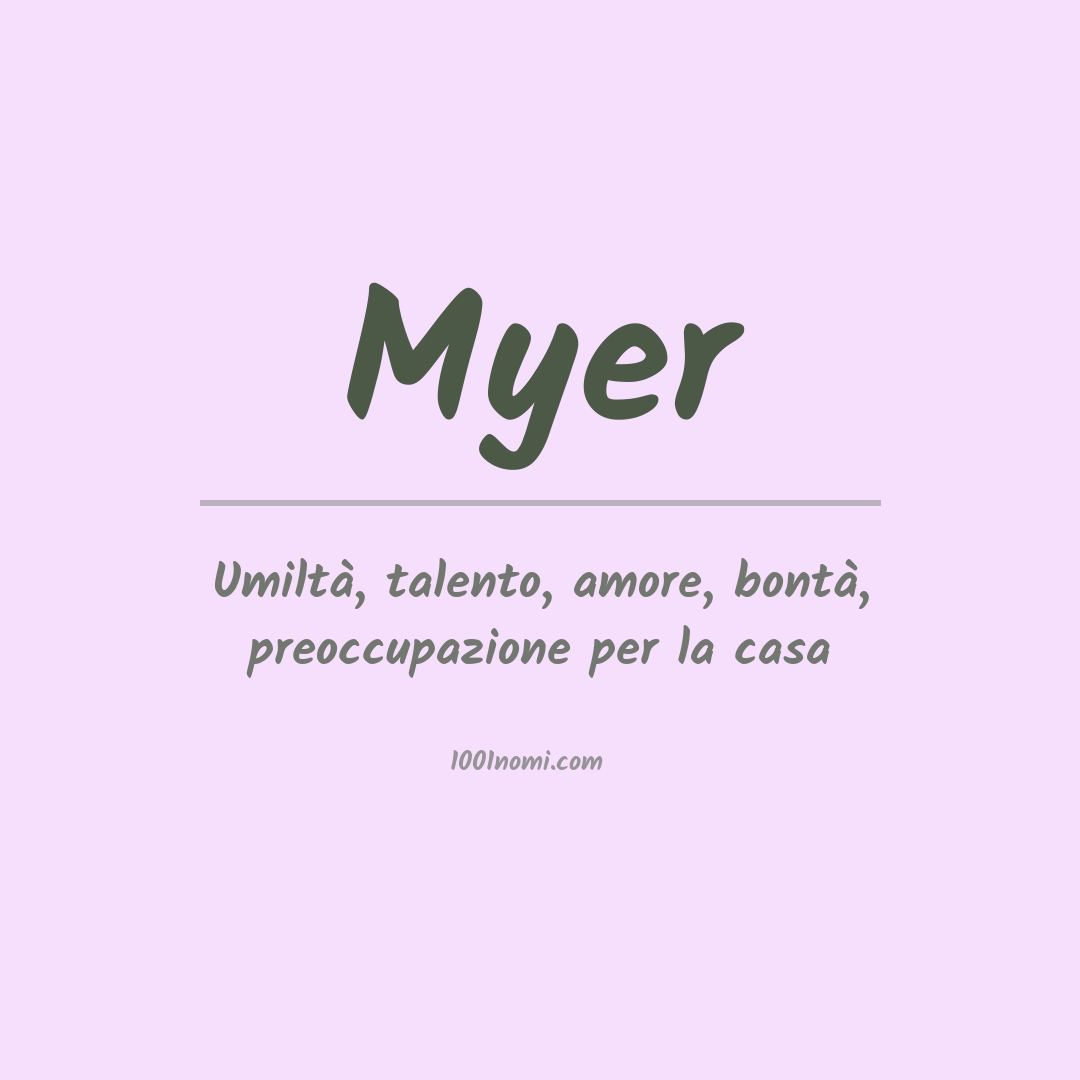 Significato del nome Myer