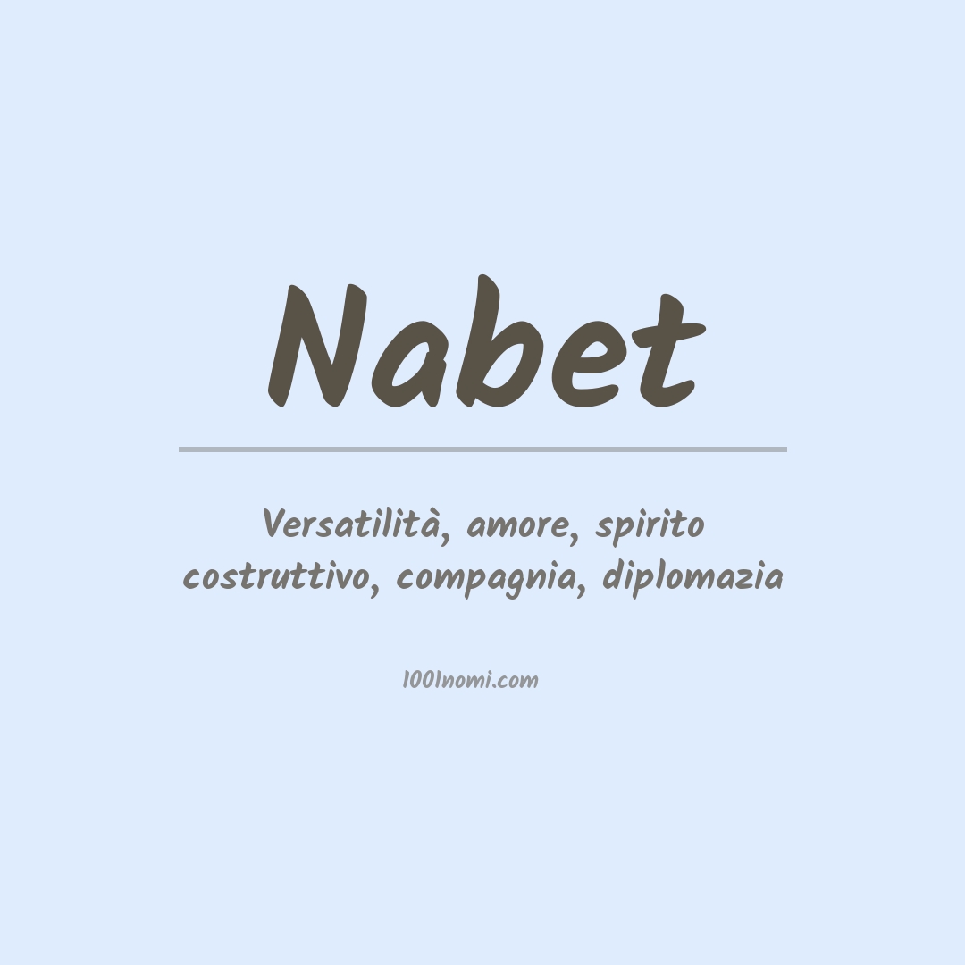 Significato del nome Nabet Significato del nome Nabet