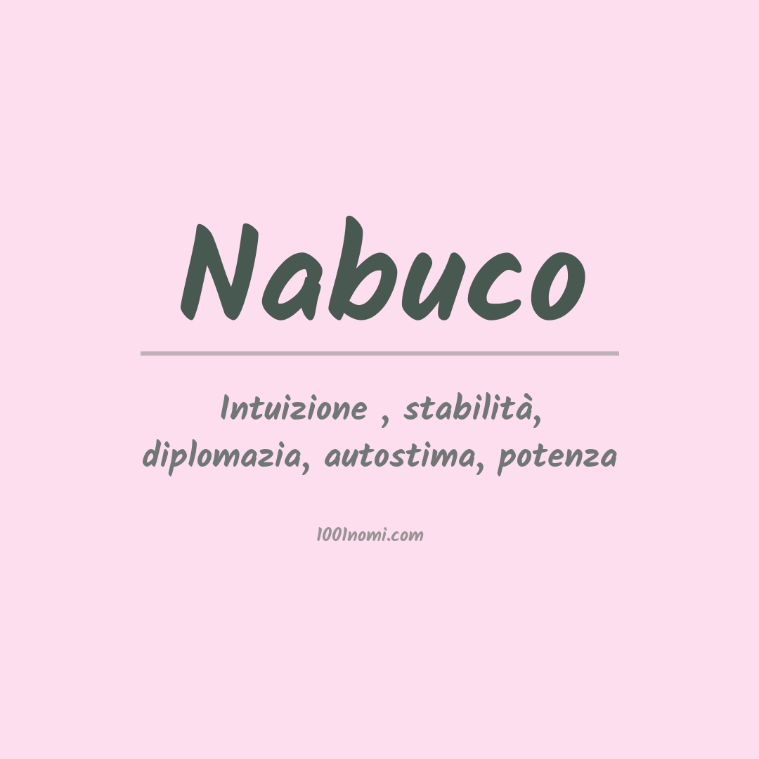 Significato del nome Nabuco Significato del nome Nabuco