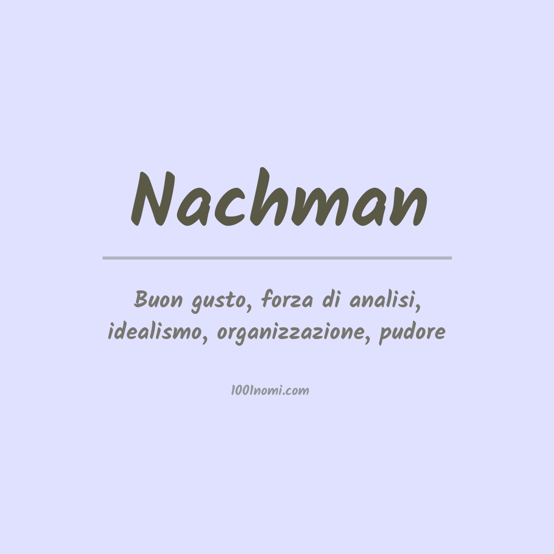 Significato del nome Nachman