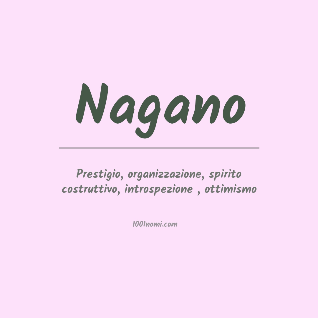 Significato del nome Nagano