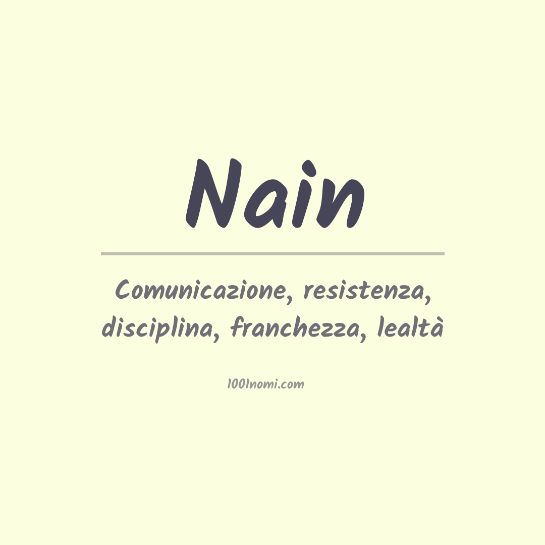 Significato del nome Nain