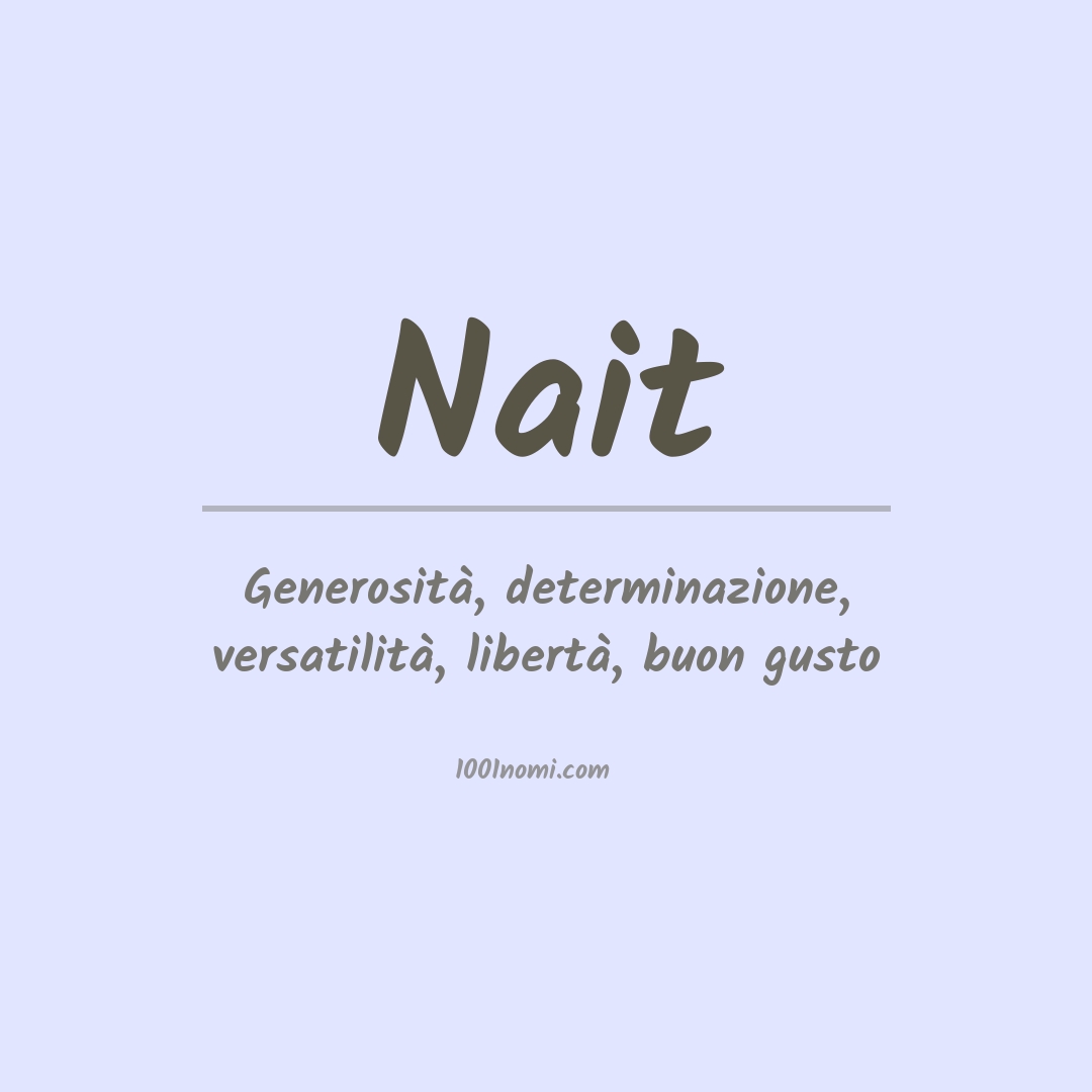 Significato del nome Nait Significato del nome Nait