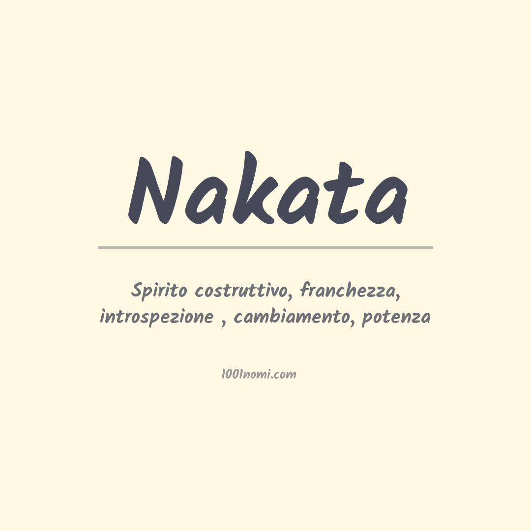 Significato del nome Nakata